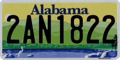 AL license plate 2AN1822