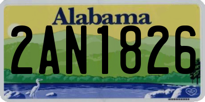 AL license plate 2AN1826