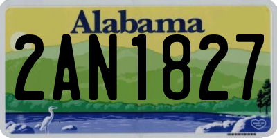 AL license plate 2AN1827