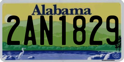 AL license plate 2AN1829
