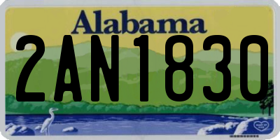 AL license plate 2AN1830