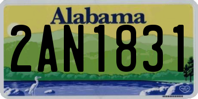 AL license plate 2AN1831