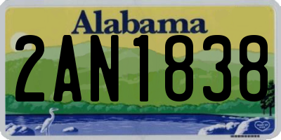 AL license plate 2AN1838