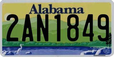AL license plate 2AN1849