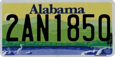 AL license plate 2AN1850