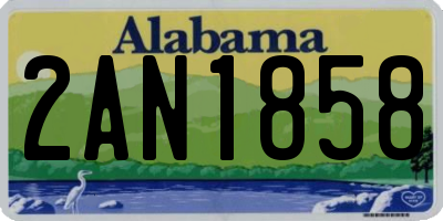 AL license plate 2AN1858