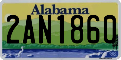 AL license plate 2AN1860