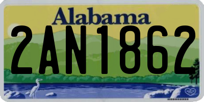 AL license plate 2AN1862