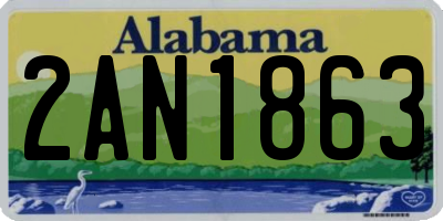 AL license plate 2AN1863