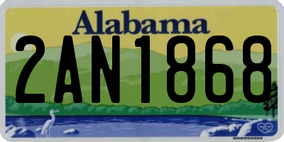 AL license plate 2AN1868