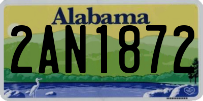 AL license plate 2AN1872
