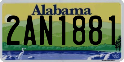 AL license plate 2AN1881