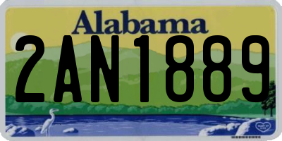 AL license plate 2AN1889
