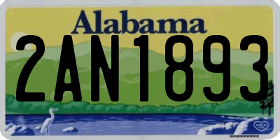 AL license plate 2AN1893