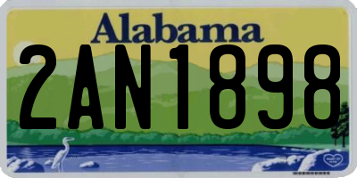 AL license plate 2AN1898