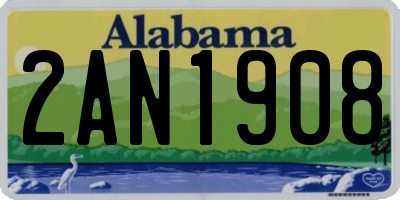AL license plate 2AN1908