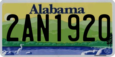 AL license plate 2AN1920