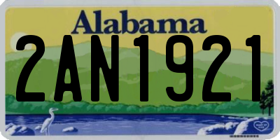 AL license plate 2AN1921