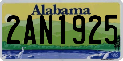 AL license plate 2AN1925