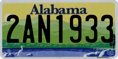 AL license plate 2AN1933