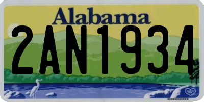AL license plate 2AN1934