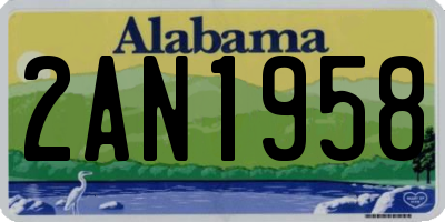 AL license plate 2AN1958