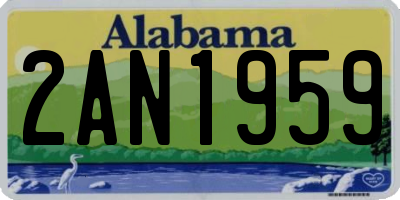 AL license plate 2AN1959