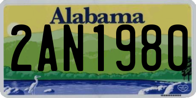 AL license plate 2AN1980