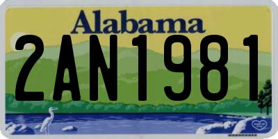 AL license plate 2AN1981