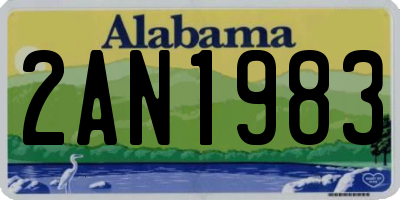 AL license plate 2AN1983