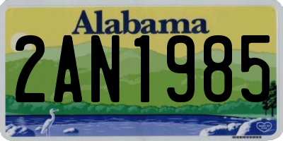 AL license plate 2AN1985