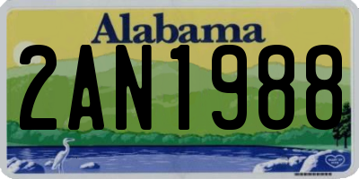 AL license plate 2AN1988