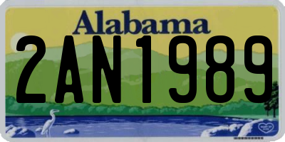AL license plate 2AN1989