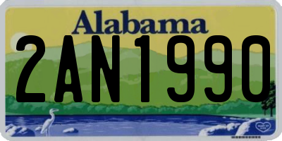 AL license plate 2AN1990