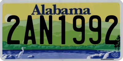 AL license plate 2AN1992