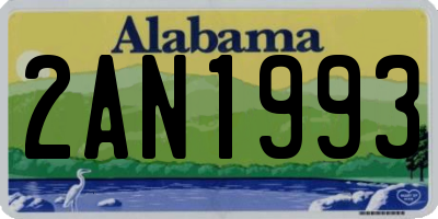 AL license plate 2AN1993