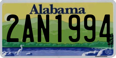 AL license plate 2AN1994