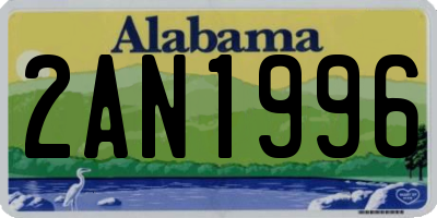 AL license plate 2AN1996