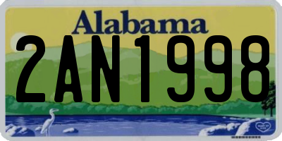 AL license plate 2AN1998