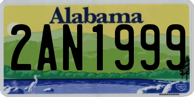 AL license plate 2AN1999