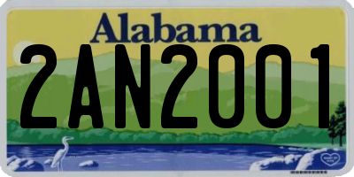 AL license plate 2AN2001