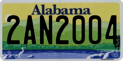 AL license plate 2AN2004