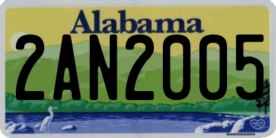 AL license plate 2AN2005