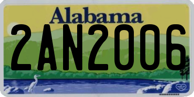 AL license plate 2AN2006