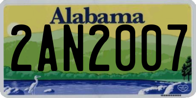 AL license plate 2AN2007