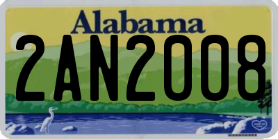 AL license plate 2AN2008
