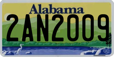 AL license plate 2AN2009
