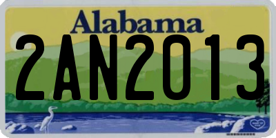 AL license plate 2AN2013