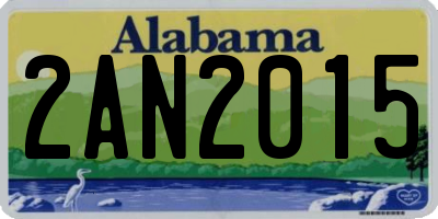 AL license plate 2AN2015