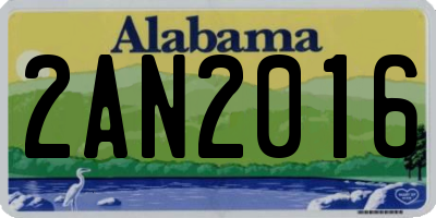 AL license plate 2AN2016